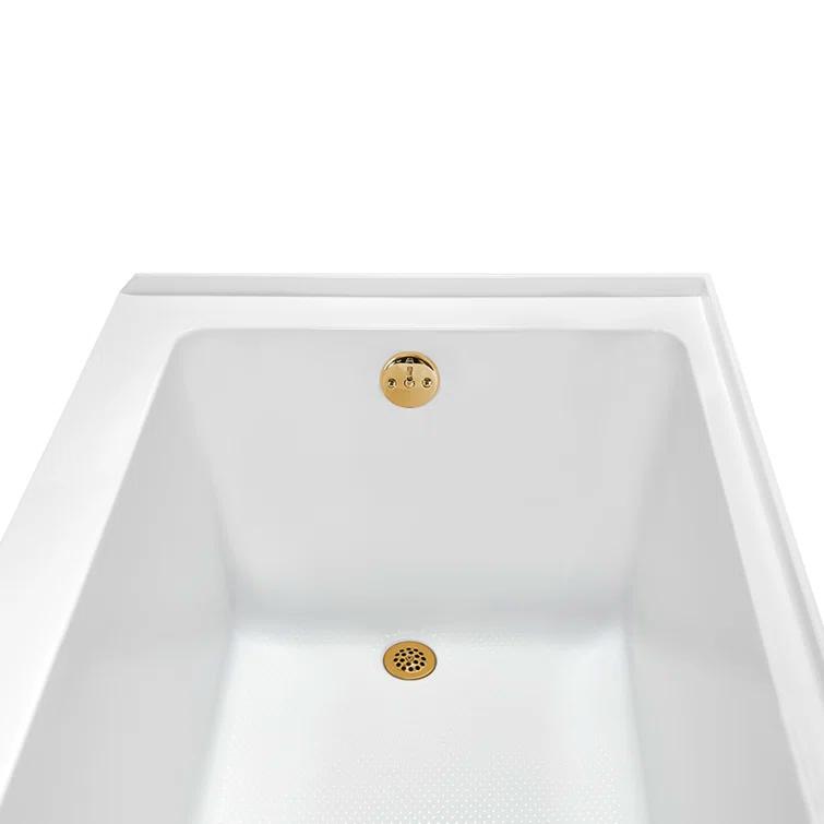 Streamline Bath Streamline 60 in. x 32 in. Acrylic Left-Hand Drain Alcove Bathtub in Glossy White With External Drain NAL-5560-BGL