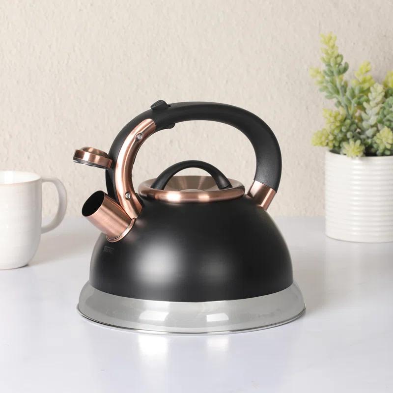 Mr. Coffee Mr. Coffee Flintshire 2.2 Quart Large Whistling Stainless Steel Tea Kettle - W/ Copper