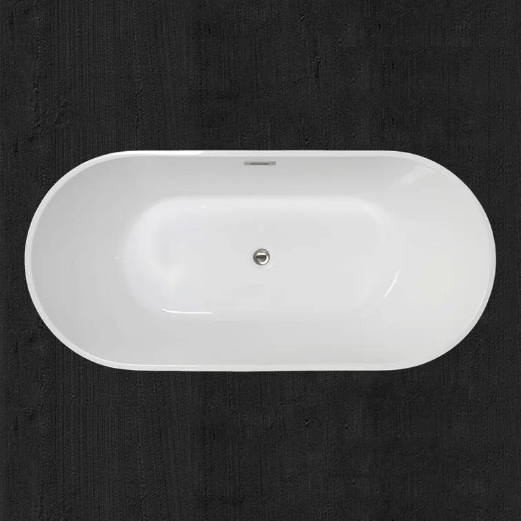 WoodBridge 59'' x 29.5'' Freestanding Soaking Acrylic Bathtub BTA1514-C