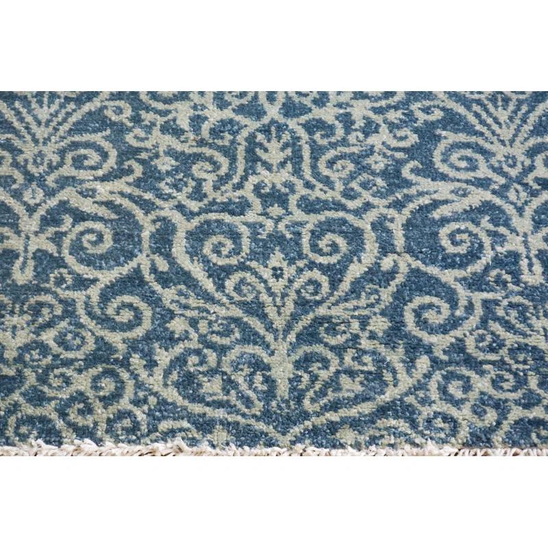 Arshs Fine Rugs One-of-a-Kind Kafkaz Peshawar Cyrena Hand-Knotted Wool Light Blue Area Rug
