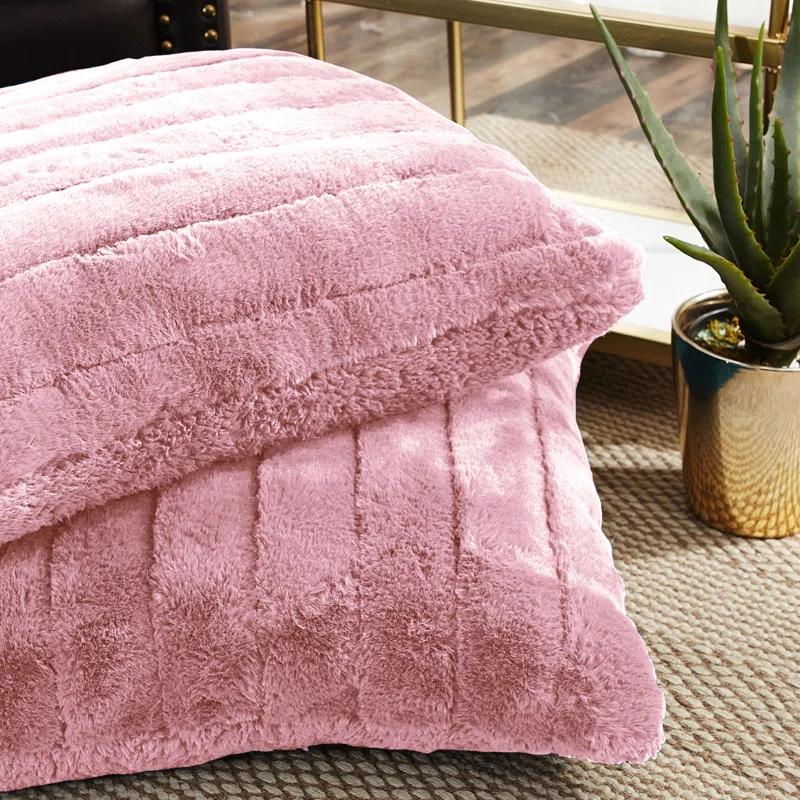 Home Soft Things Supermink Square Euro Pillow Cover (Set of 2)