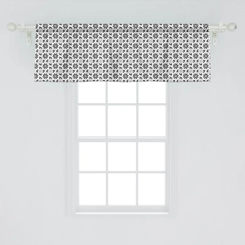 Ambesonne Ambesonne Black and White Valance Pack of 2 Contemporary Swirly Charcoal Grey