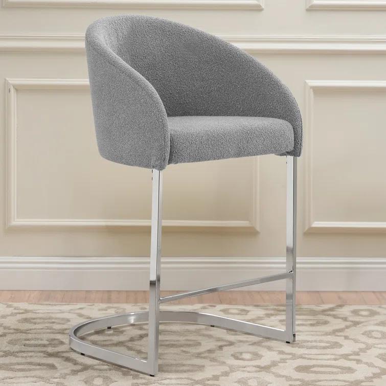 Brayden Studio® Chylee 26'' Boucle Upholstered Counter Stool