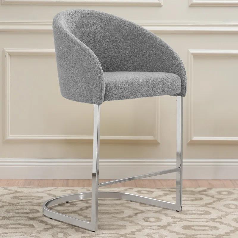 Brayden Studio® Chylee 26'' Boucle Upholstered Counter Stool