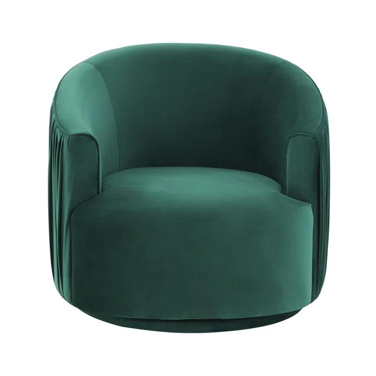 TOV Furniture Velvet Swivel Barrel Chair