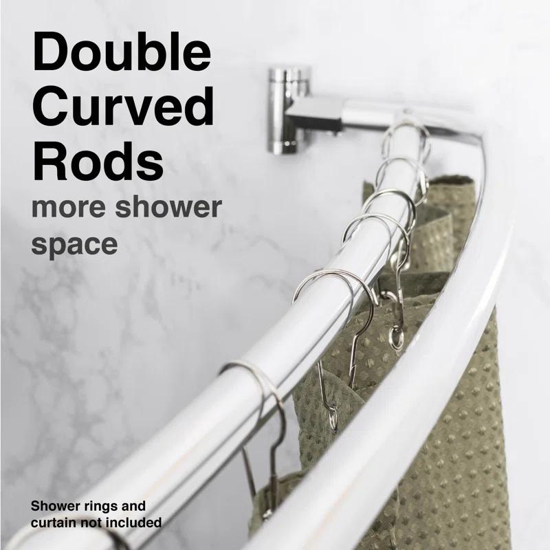 VOMGEB1 Double Curved Shower Rod, Durable Metal Construction