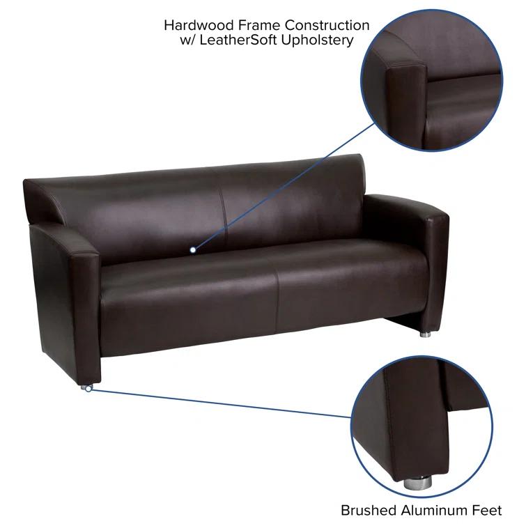 Flash Furniture HERCULES Majesty Series LeatherSoft Sofa with Extended Panel Arms