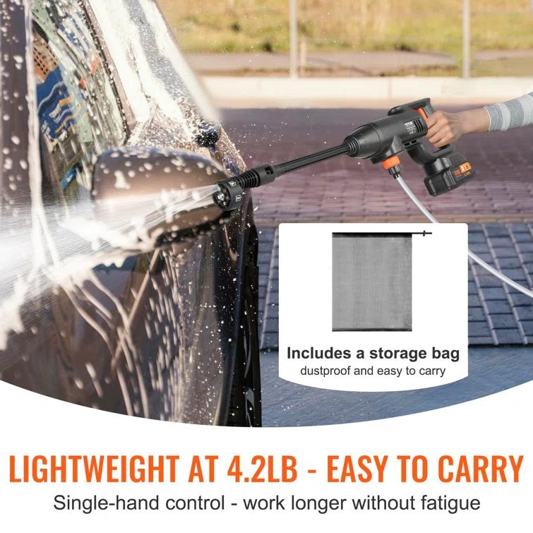 VEVOR VEVOR Cordless Pressure Washer, 580-PSI 1.1 GPM Portable Power Cleaner
