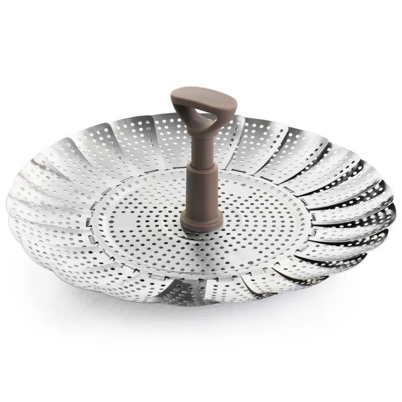 Martha Stewart Martha Stewart Stainless Steel Folding Steamer Insert With Handle In Taupe