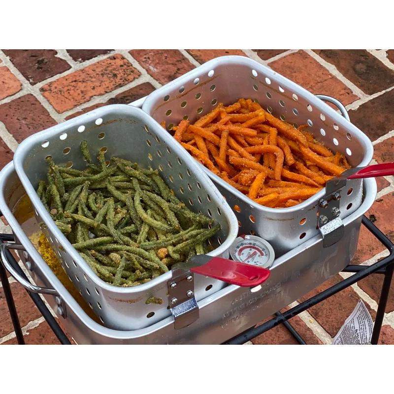 King Kooker 1 Burner Propane Rectangular Fryer Outdoor Cooker Kit with 15 Qt. Fry Pan & Two Baskets