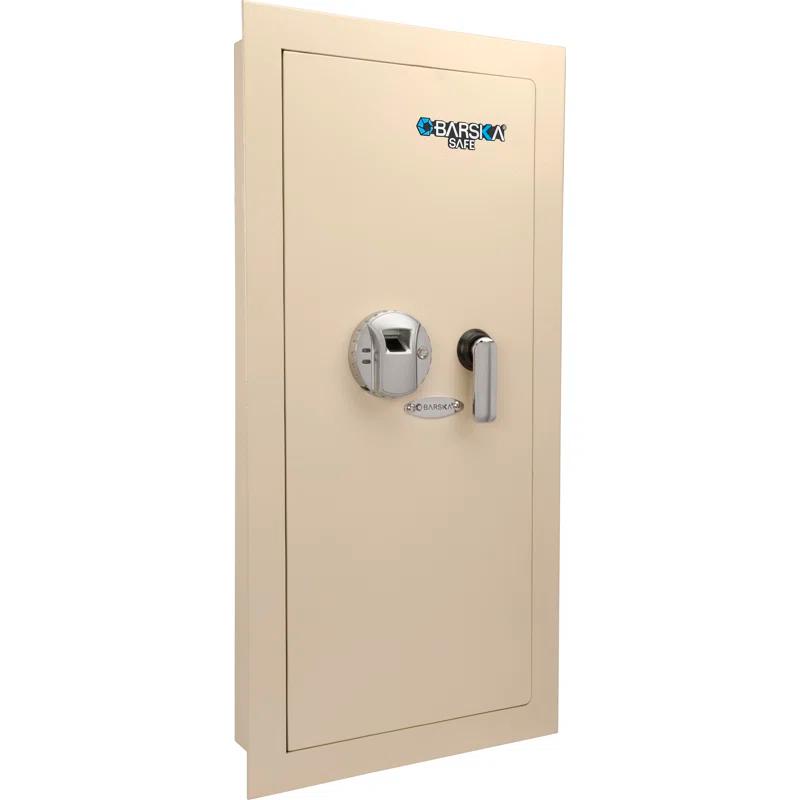 Barska 0.82 CUBIC FT LEFT OPEN BEIGE  BIOMETRIC WALL SAFE