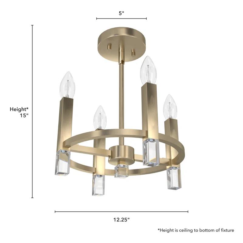 Hunter Fan Hunter Sunjai 4 Light Semi-Flush Ceiling Light Fixture
