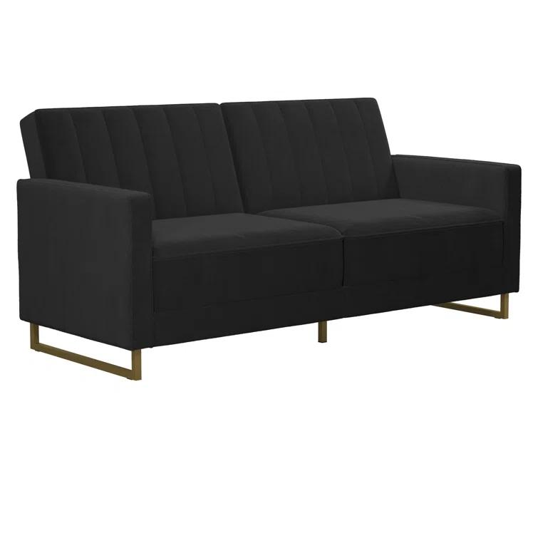 Novogratz Skylar Full / Double 77'' Velvet Tufted Convertible Sofa
