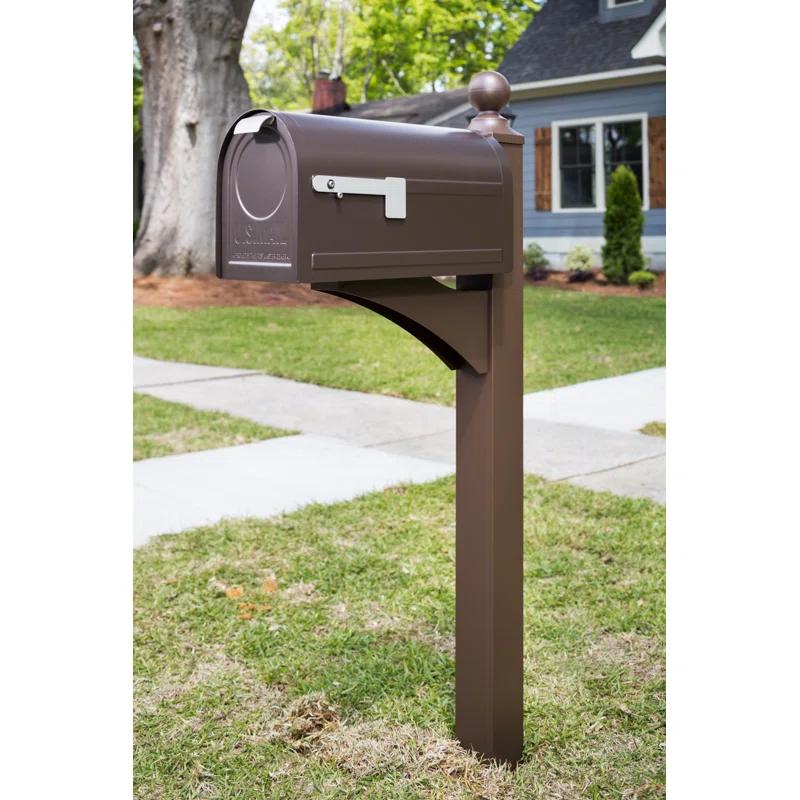 Architectural Mailboxes Northpointe Large Steel Post Mount Mailbox Venetian Bronze