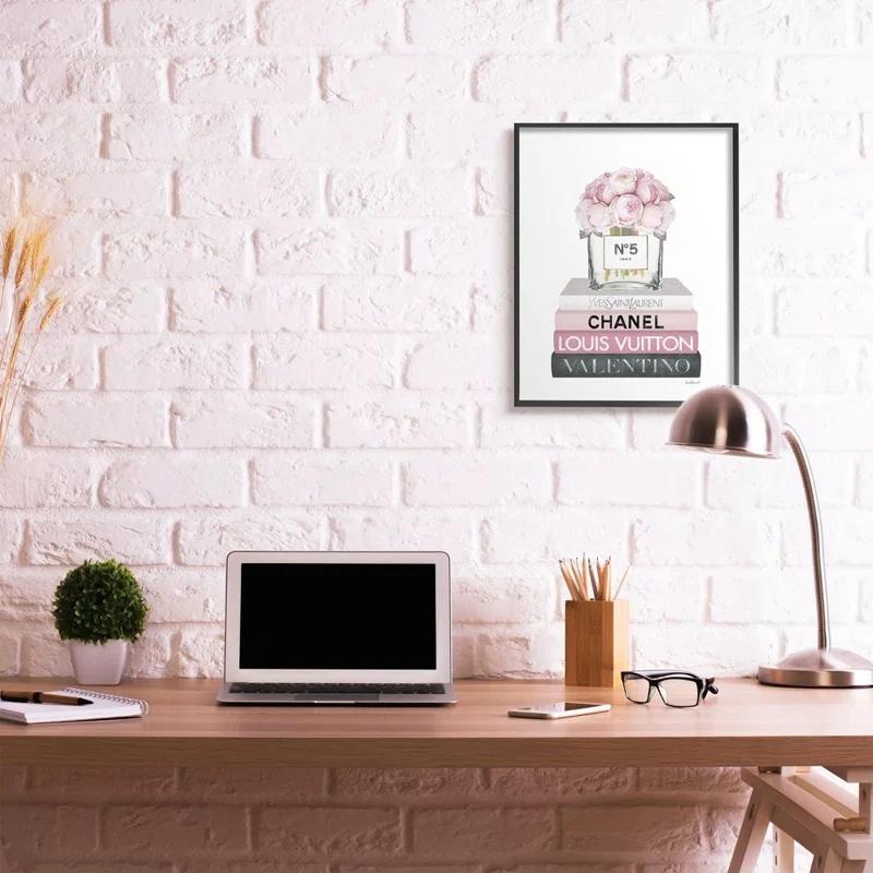 Stupell Industries " Glam Rose Bouquet Over Women's Designer Books " by Amanda Greenwood