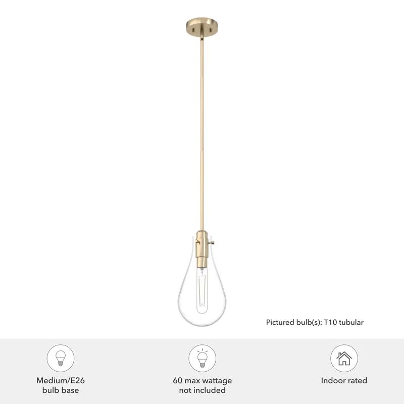 Lundin 1 - Light Single Tear Drop Pendant