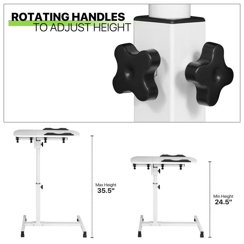 Bring Home Furniture Lifting Computer Desk, Multifunctional Standing Table, Laptop Cart with Mouse Pad for Small Spaces