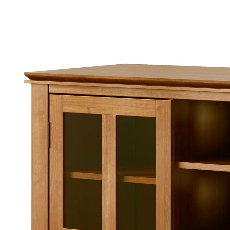 Simpli Home Artisan 53"W Solid Wood Contemporary Tall TV Stand for TVs up to 60" with Adjustable Shelves