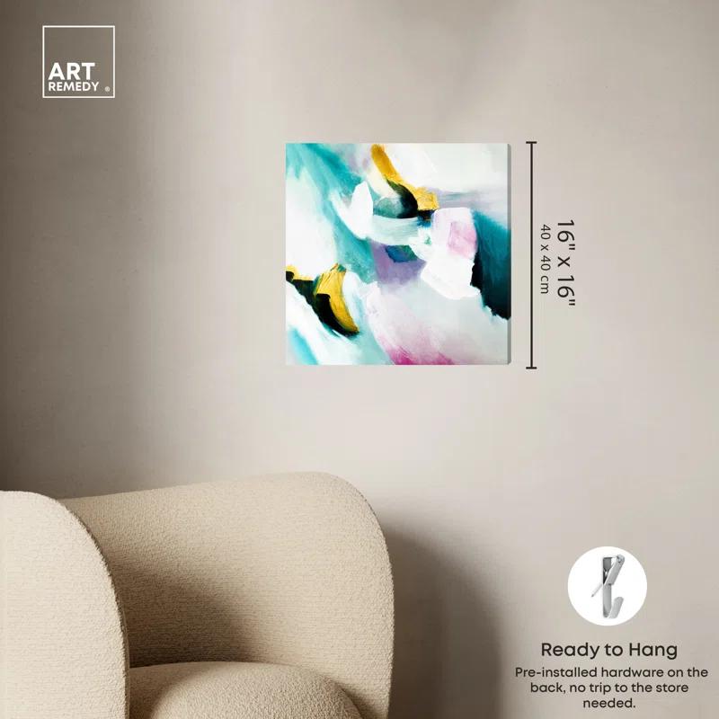 Art Remedy Still Violas Framed Blue Abstract 1 Piece Canvas Wall Art 56586 | Wayfair