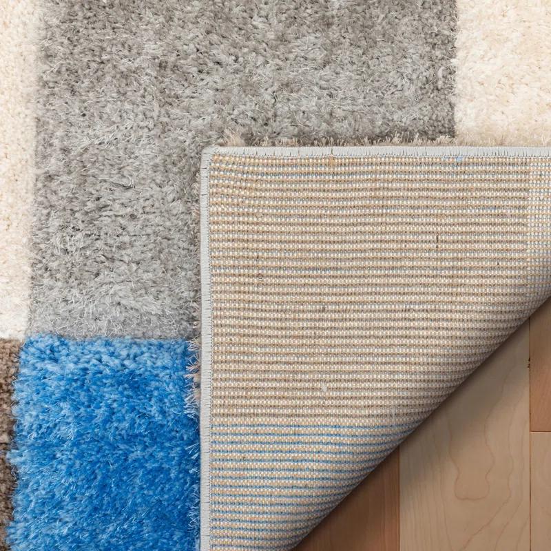 Wade Logan® Cobina Geometric Beige/Blue Area Rug | Wayfair
