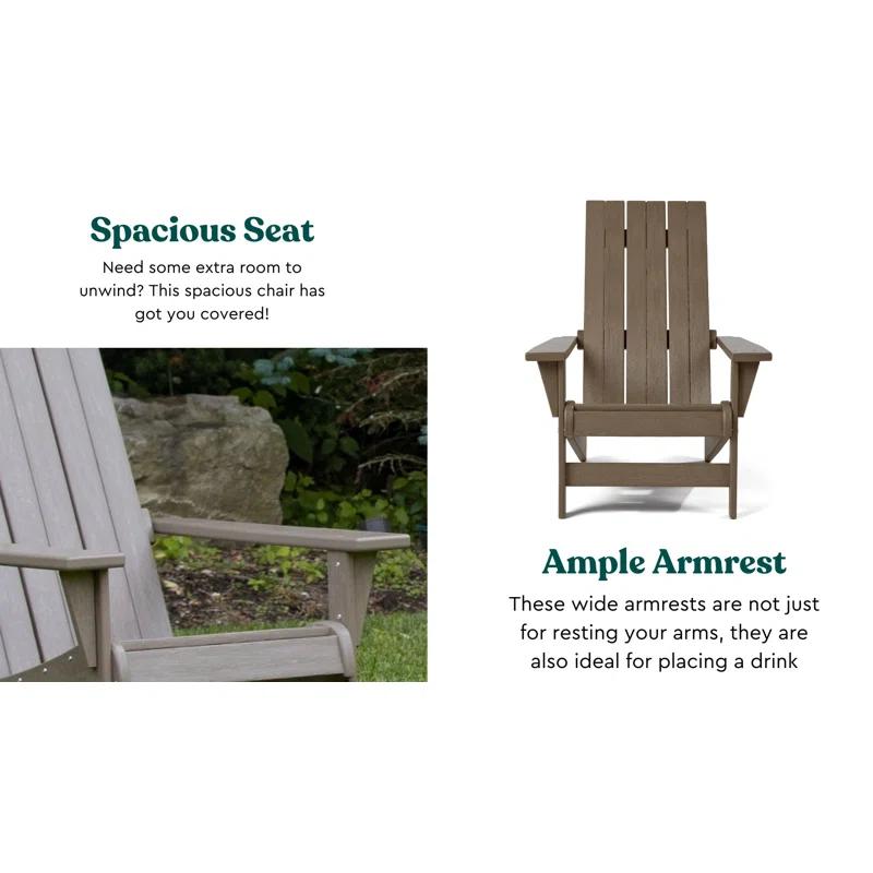 Keter Keter Montauk Adirondack Chair Modern Premium Weatherproof Outdoor Patio Furniture Ideal for Entertaining by the Pool or Backyard Fire Pit