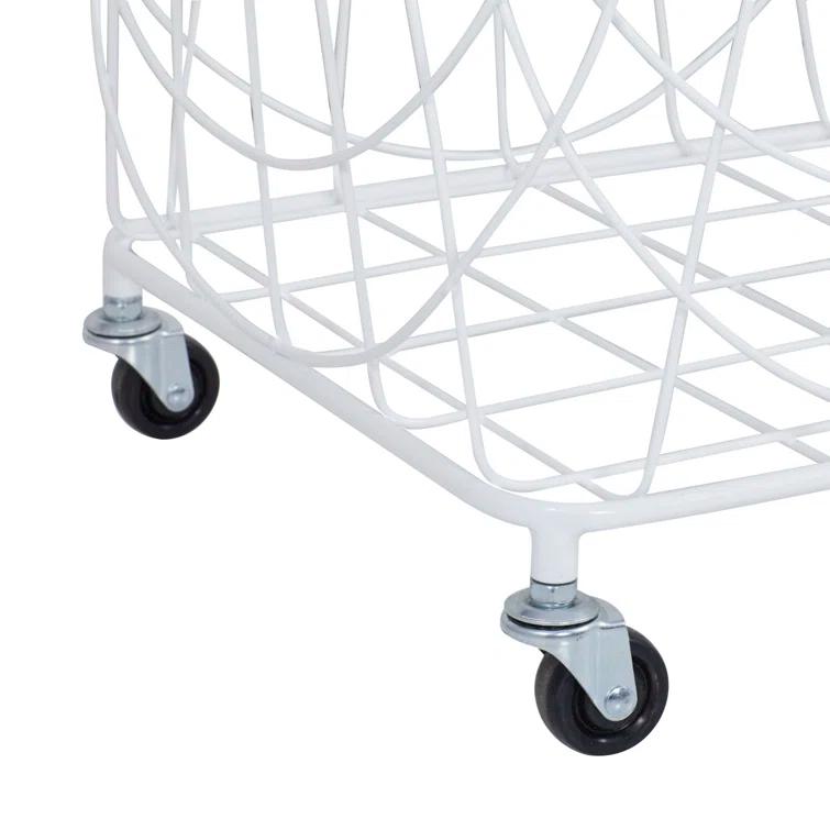 CosmoLiving by Cosmopolitan Metal Deep Set Metal Mesh Laundry Basket Storage Cart with Wheels and Handles & Reviews | Joss & Main