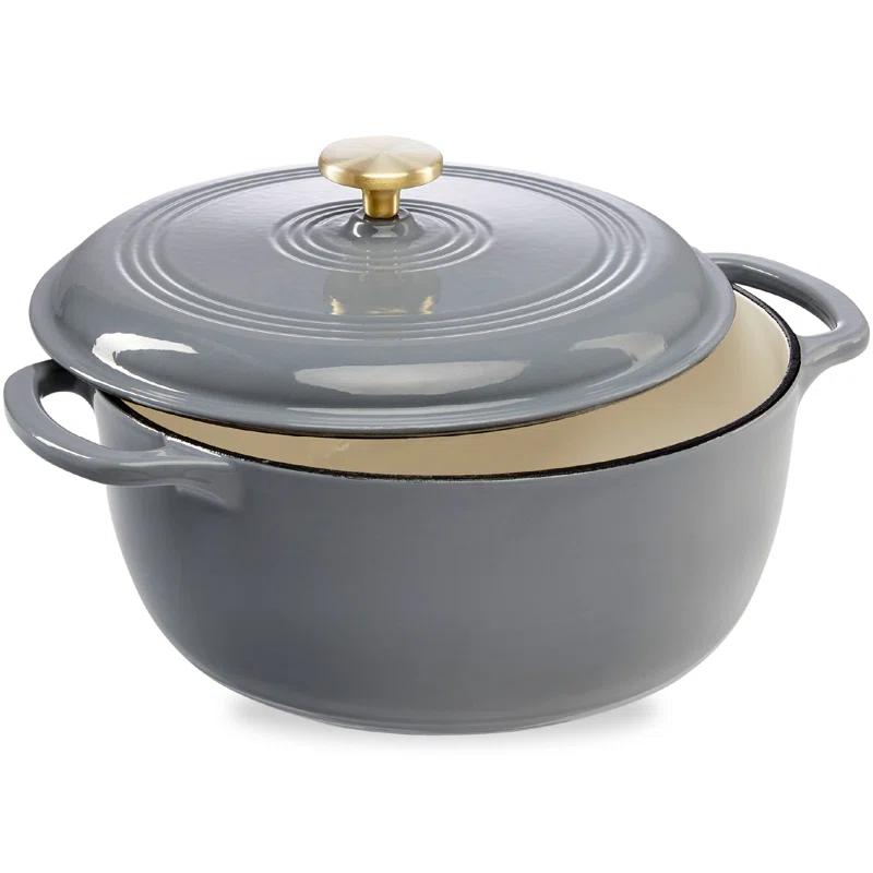 Best Choice Products Enamel Cast-Iron Dutch Oven, Heavy-Duty Cookware w/ Dual Handles, Lid