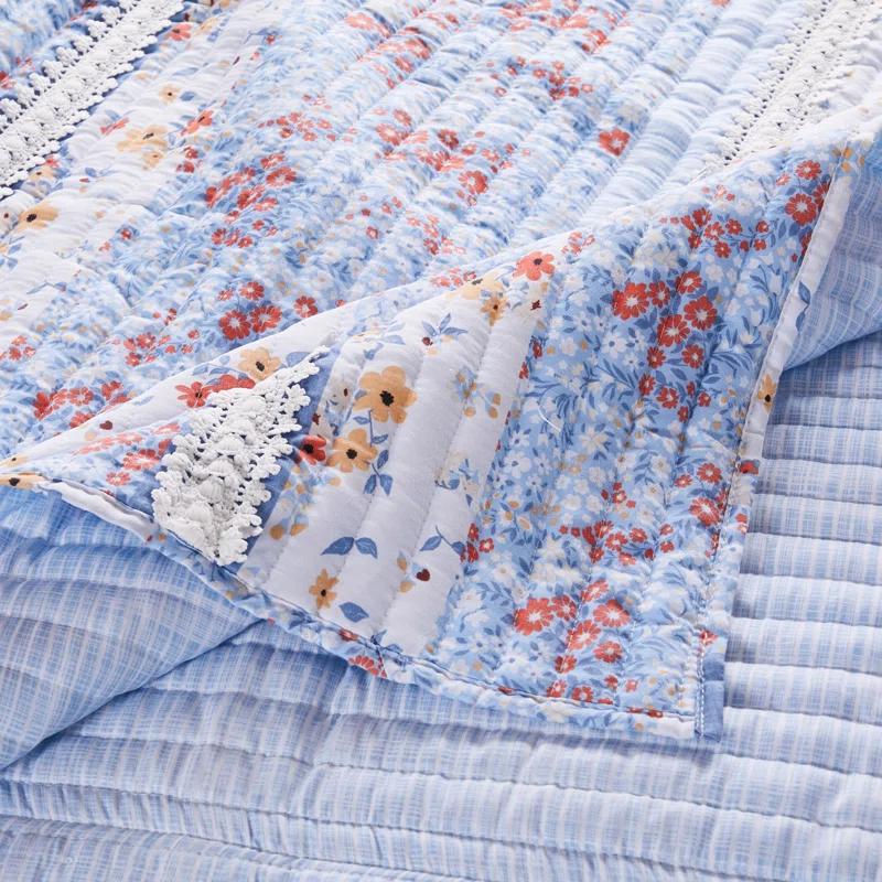 Greenland Home Fashions Betty Crochet Lace Embellished Quilted Throw