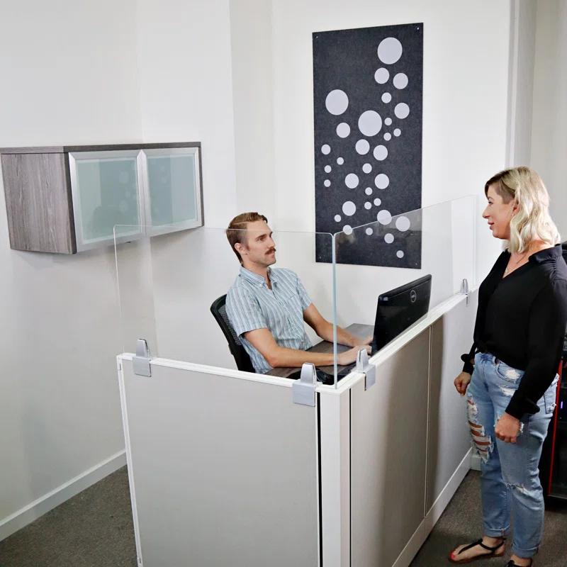 OBEX Acrylic Cubicle Mounted Privacy Panel with Small Brackets
