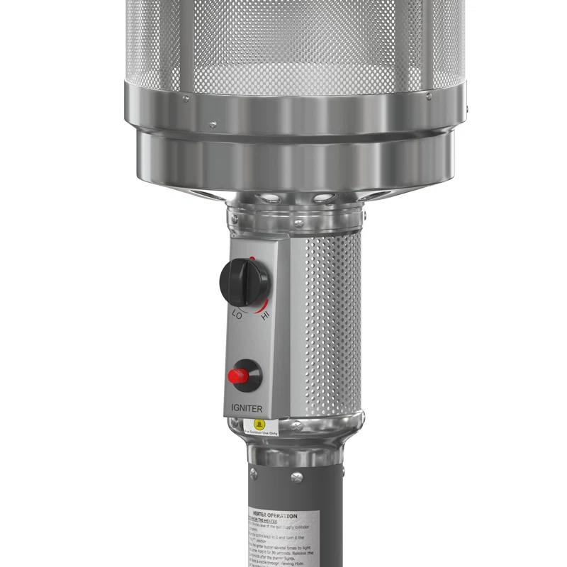 Sol 7.5' Stainless Steel Outdoor Patio 40,000 BTU Propane Heater with Wheels for Commercial & Residential Use