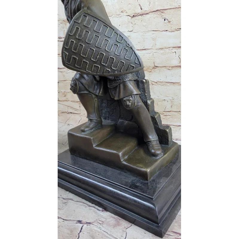 Bloomsbury Market Ayodele Medieval Knight Warrior In Plate Mail Bronze Statue Sculpture Figure 17 Inches X 10 Inches