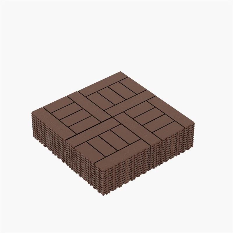 AONYAYBM 12" X 12" Plastic Interlocking Deck Tile,(Set Of 44)