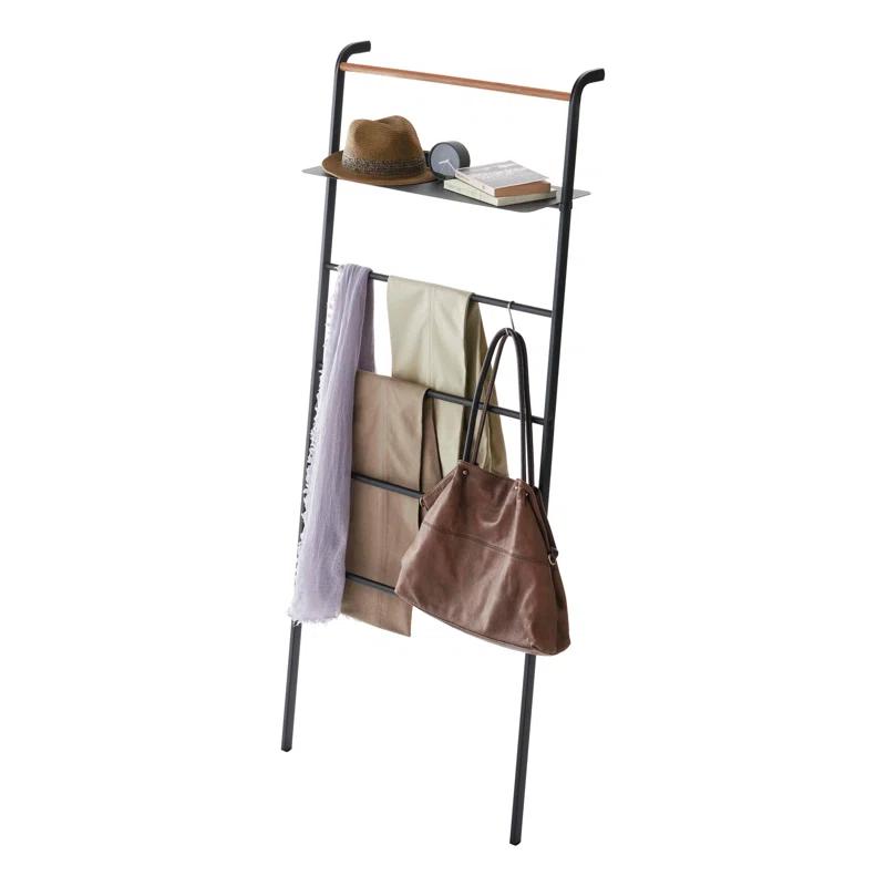 Yamazaki Home Leaning Ladder With Shelf, Space Saving, Steel