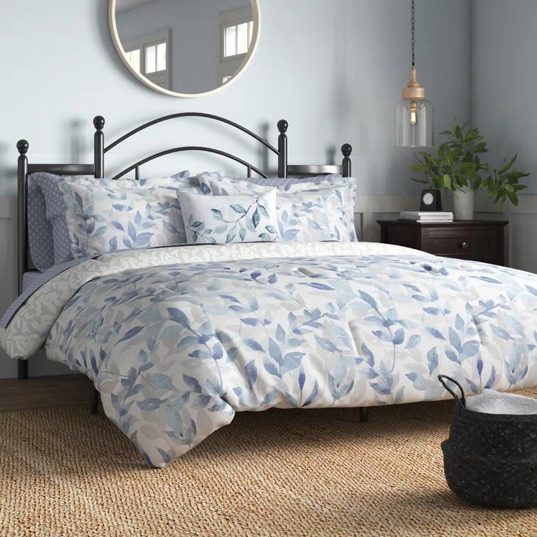 Madison Park Essentials Sofia Microfiber Reversible Comforter Set with Bed Sheets