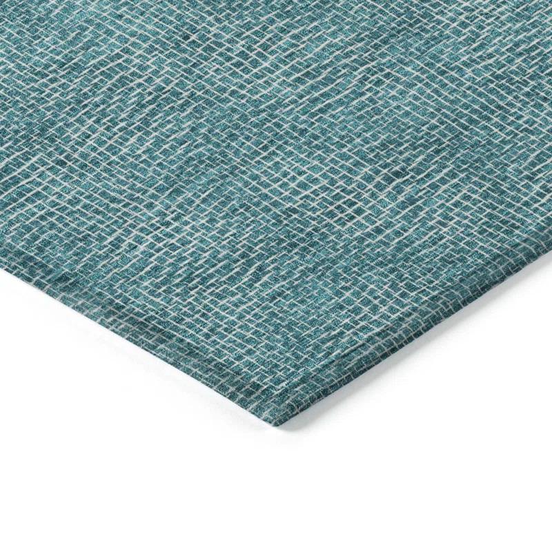 Machine Washable Indoor/Outdoor Chayden ACN1057 Teal Rug