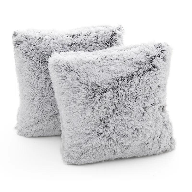 Cheer Collection Faux Fur Throw Pillow (Set of 2)