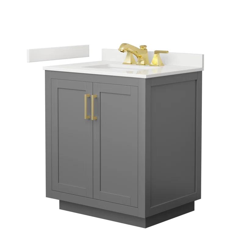 Wyndham Collection Miranda 30" Freestanding Single Bathroom Vanity with Quartz Top