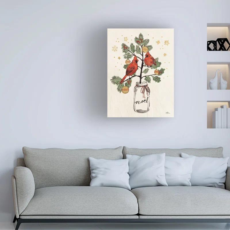 The Holiday Aisle® " Christmas Lovebirds XIV Noel " by Janelle Penner