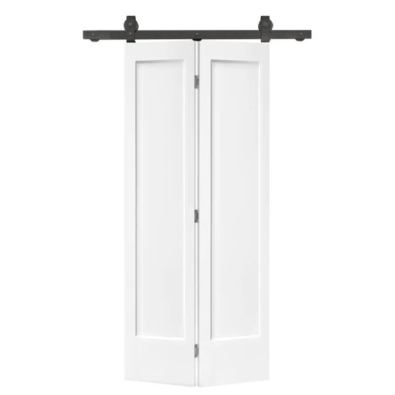 Calhome Paneled MDF Composite Bifold Barn Door with Installation Hardware Kit