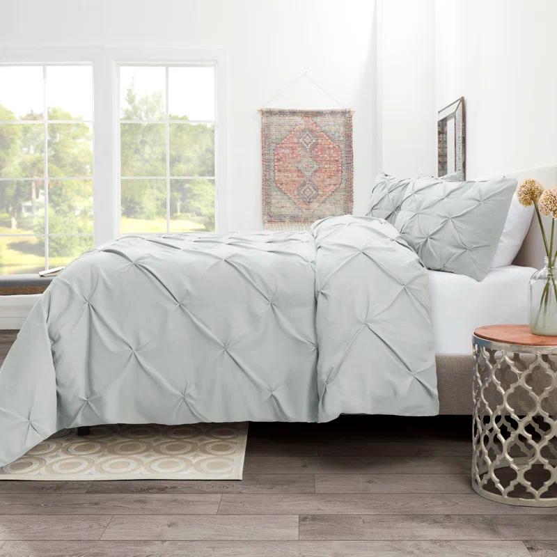 Nestl Double Brushed Pleated Duvet Cover Set