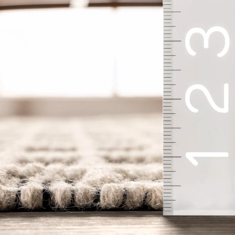 Arvin Olano x Rugs USA Parker Check Textured Ivory Area Rug