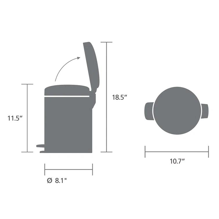 Brabantia NewIcon Step On Trash Can, 1.3 Gallon (5 Liter)