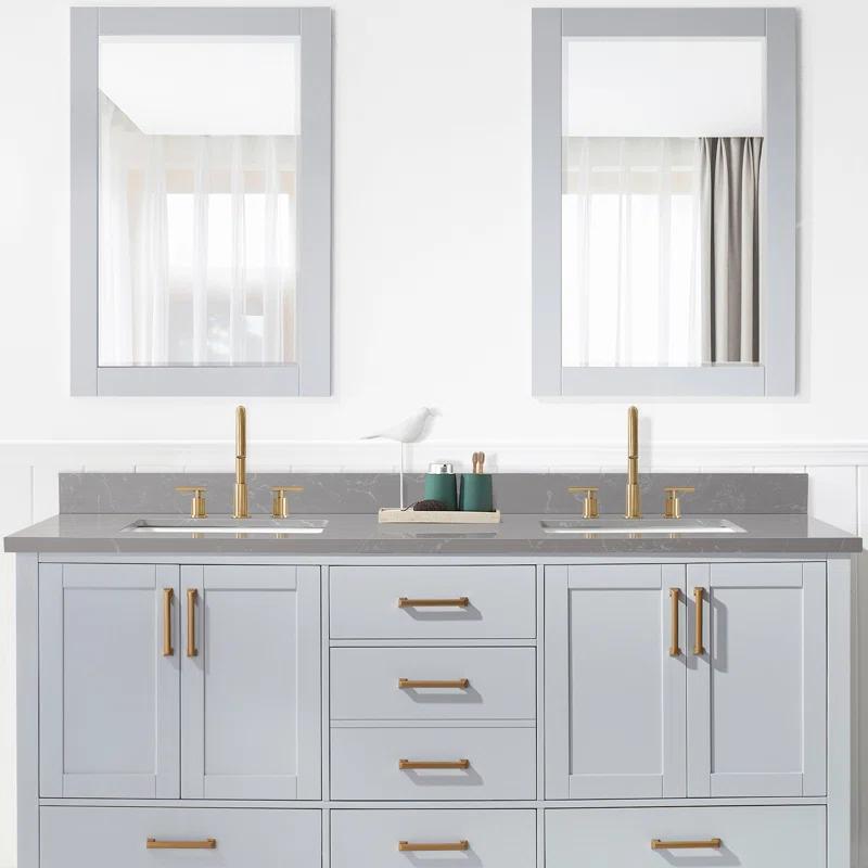 Vinnova Jaen 73'' Stone Double Bathroom Vanity Top with Sink