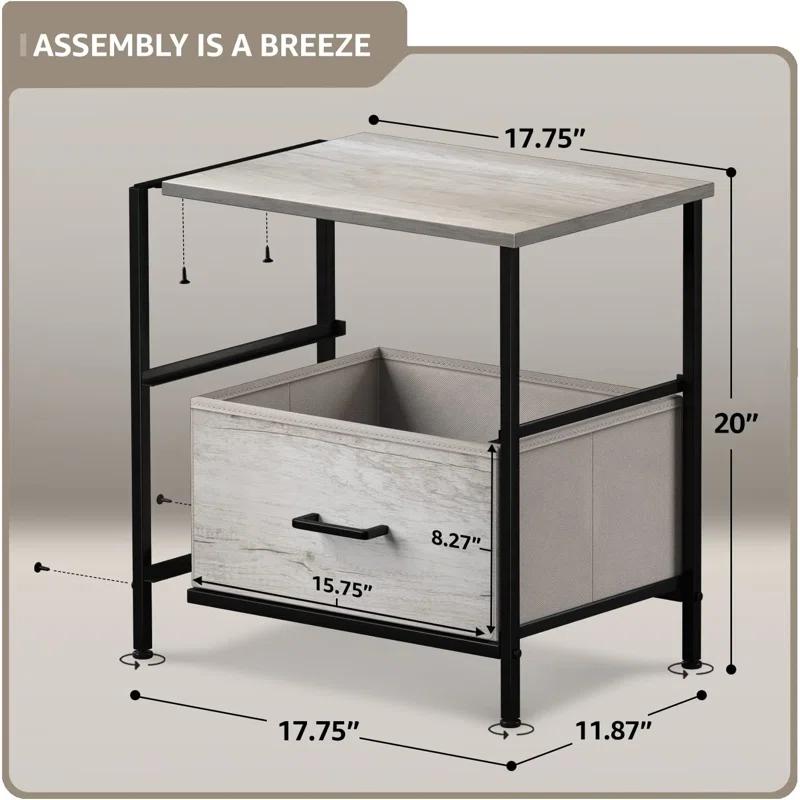 Sorbus Sorbus Nightstand with 2 Drawers in Rustic