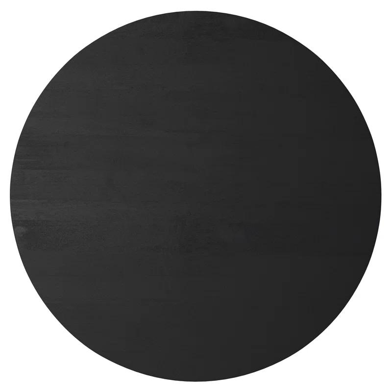 Simpli Home Millbury 36"W Solid Mango Wood Contemporary Round Drum Coffee Table, Fully Assembled