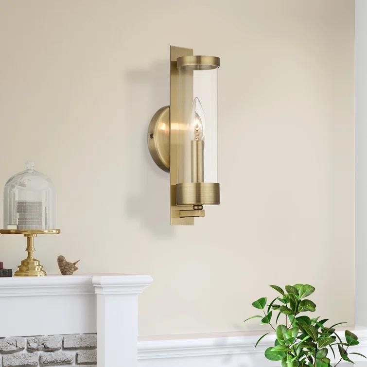 Everly Quinn Bernd Steel Candle Wall Light