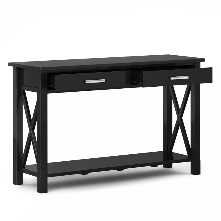 Simpli Home Kitchener 47"W Solid Wood Contemporary Storage Console Table with 2 Drawers and Bottom Storage Shelf