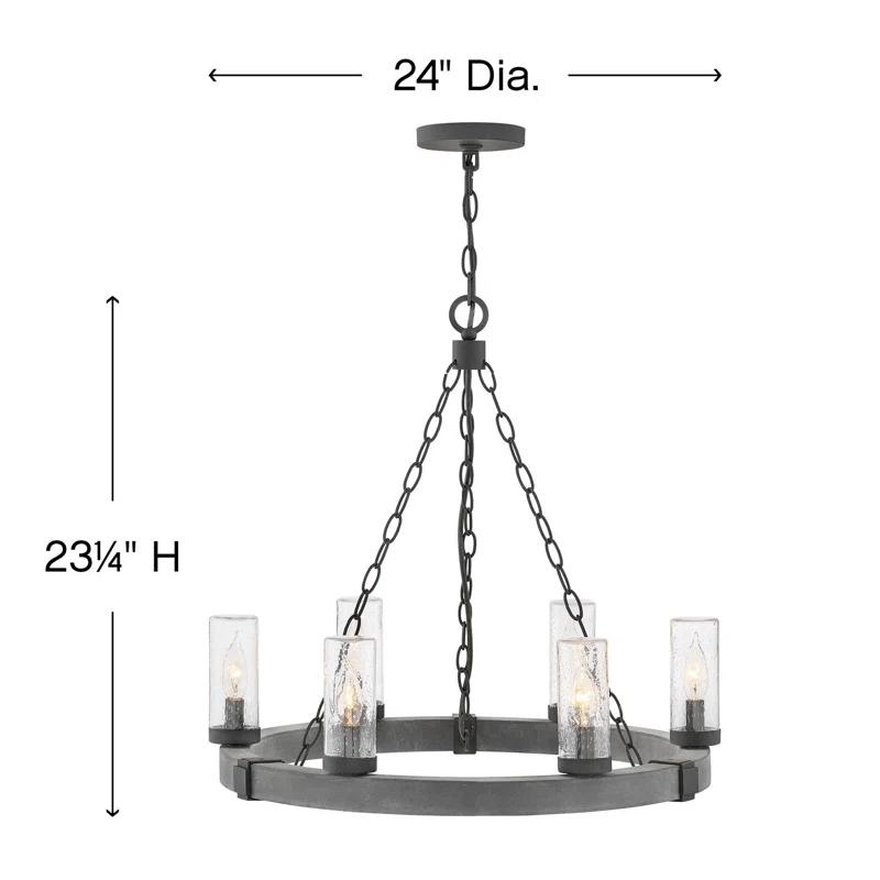 Sawyer 6 - Bulb 23.25" H Outdoor Chandelier