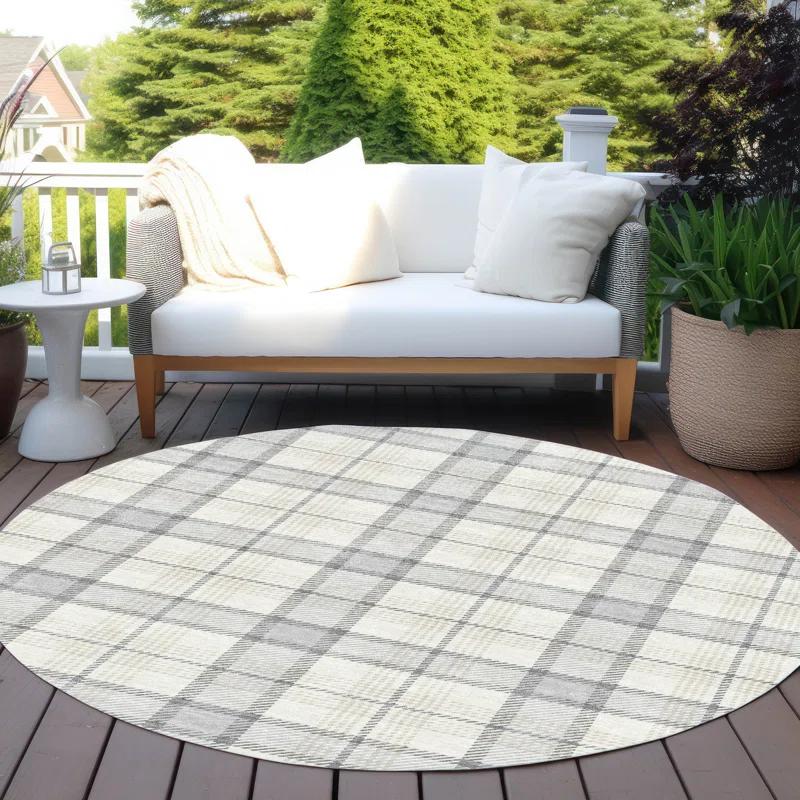 Machine Washable Indoor/Outdoor Chayden ACN1052 Silver Rug