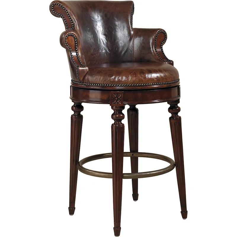 Maitland-Smith Alec Upholstered Counter Stool with Solid Wood Frame